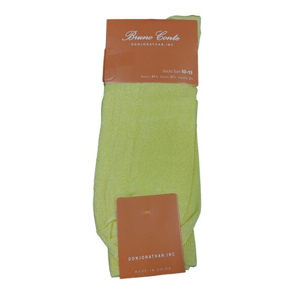 BRUNO CONTE MEN'S GOLD SILKY DRESS SOCK FASHION COLORS . BCS2004. - Picture 2 of 4